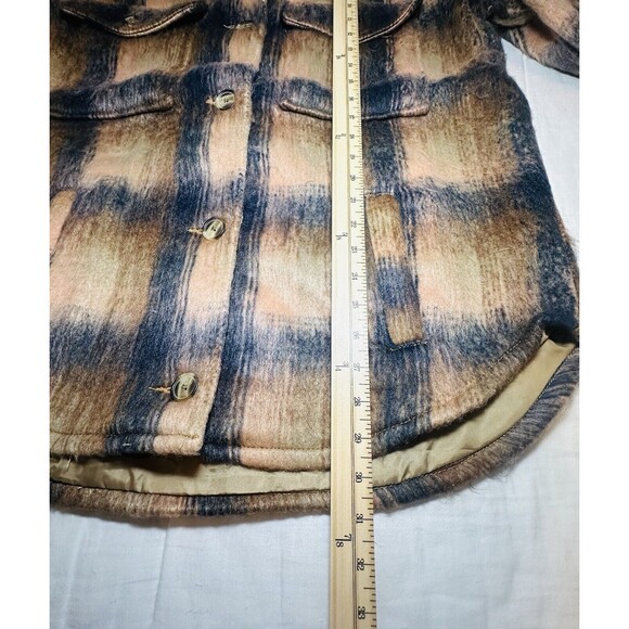 AMERICAN EAGLE Oversized Brushed Brown Plaid Shacket Women's MEDIUM NWT - Picture 10 of 11